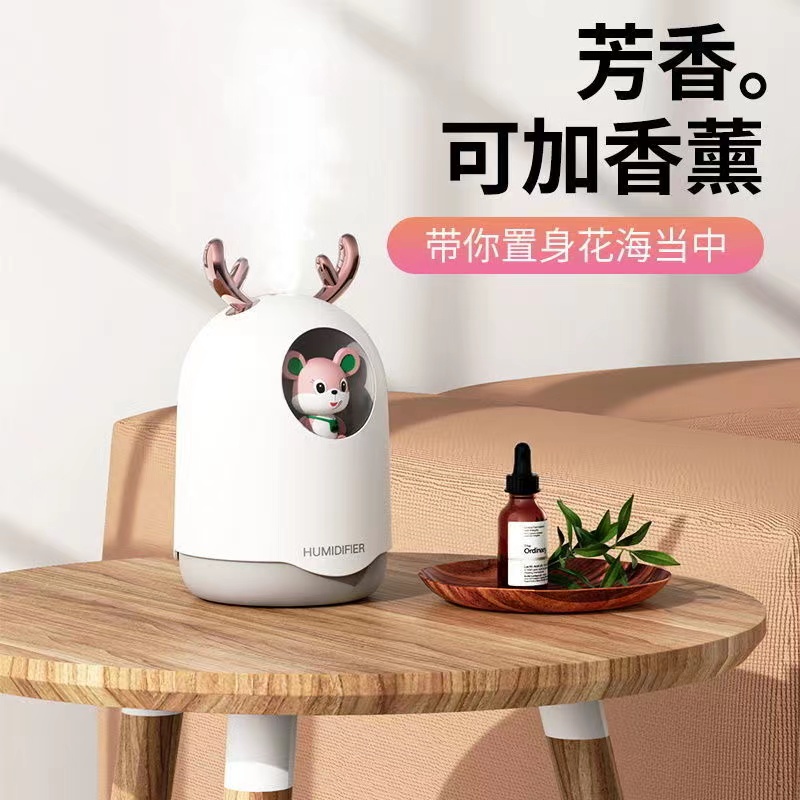 萌宠加湿器USB充电女生空调房卧室办公室静音夜灯补水喷雾加湿器详情1