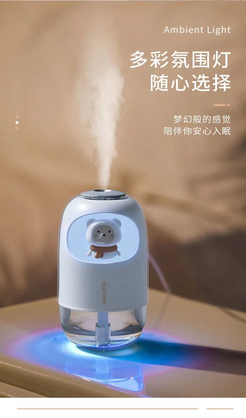 加湿器小型迷你家用学生宿舍办公桌可爱空气大喷雾加湿器详情15