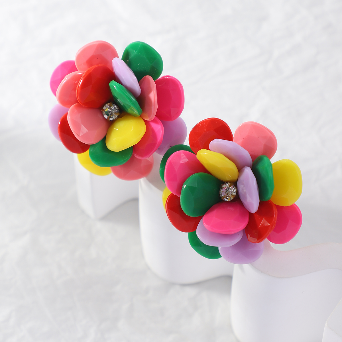 Korean style fresh camellia earrings simple earrings sweet and cute earrings