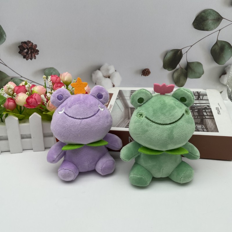 可爱五彩蛙毛绒公仔钥匙扣青蛙玩偶挂件汽车钥匙挂饰娃娃机批发详情7