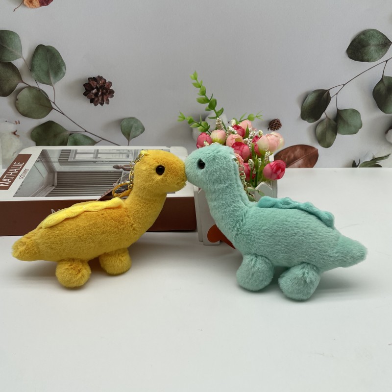 Cute cute dinosaur plush doll key chain children's schoolbag pendant gift with gift doll supply