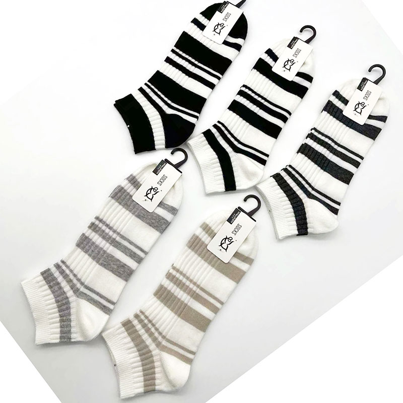 喜朗登春夏季精梳棉条纹系列男士船袜 学院风短筒学生袜子多款式批发详情8
