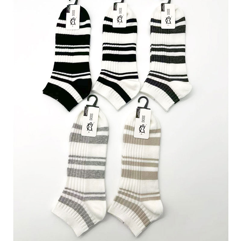喜朗登春夏季精梳棉条纹系列男士船袜 学院风短筒学生袜子多款式批发详情19