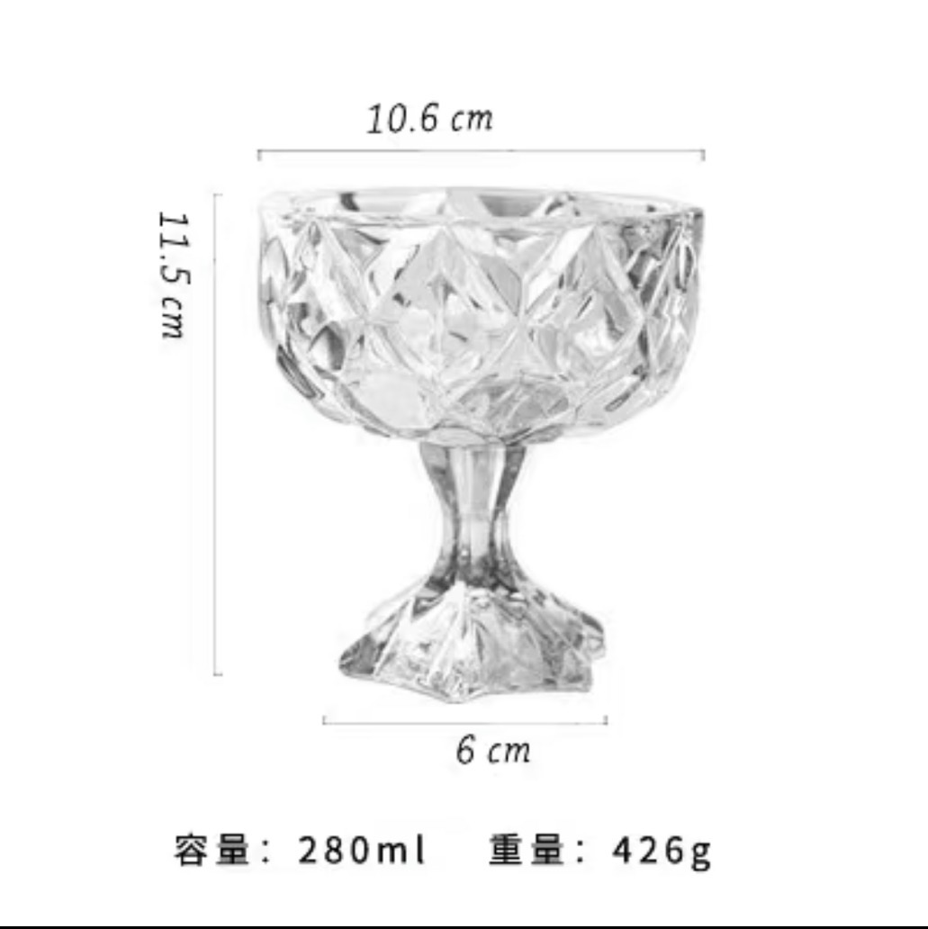 Light Luxury Yellow Glass Ice Cream Cup Ice Cream Cup Fruit Dessert Salad Cup Thickened Breakfast Cup Seven Life Transparent Application Scenario
