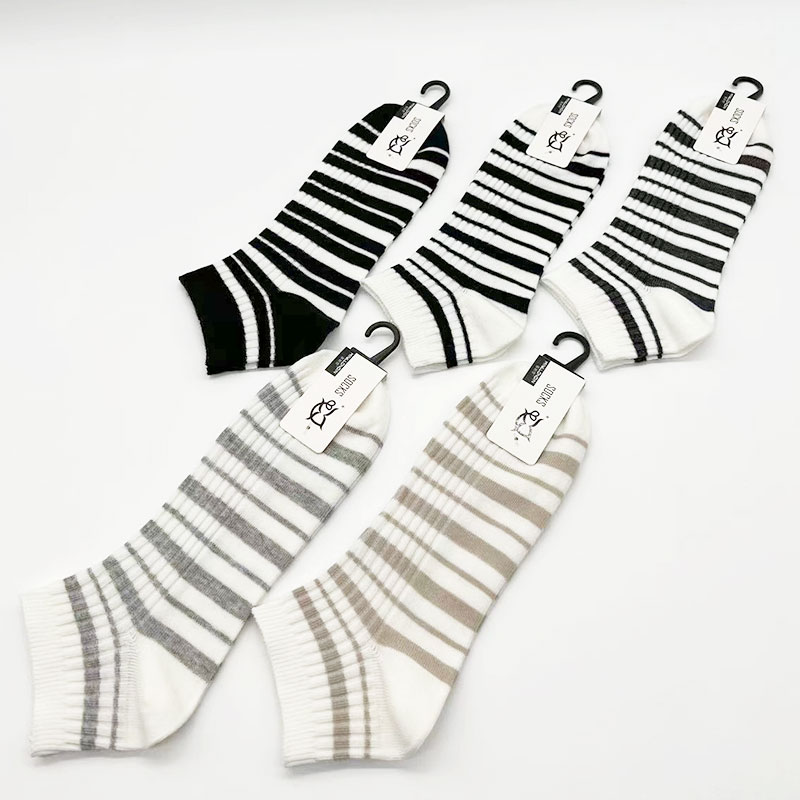 喜朗登春夏季精梳棉条纹系列男士船袜 学院风短筒学生袜子多款式批发详情15