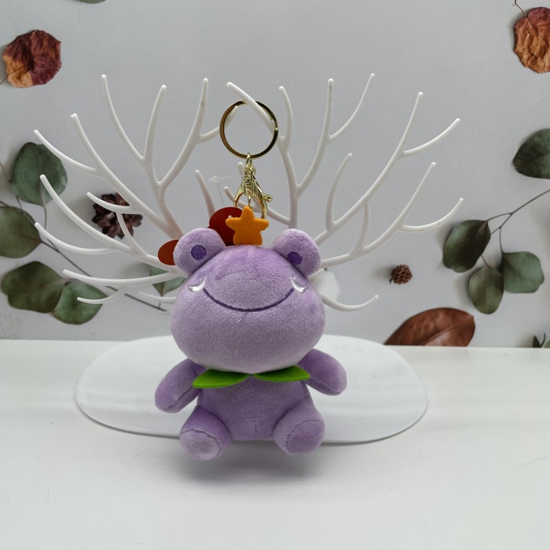 可爱五彩蛙毛绒公仔钥匙扣青蛙玩偶挂件汽车钥匙挂饰娃娃机批发详情14