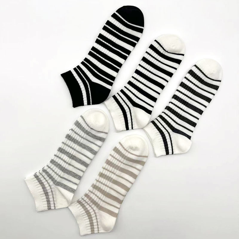 喜朗登春夏季精梳棉条纹系列男士船袜 学院风短筒学生袜子多款式批发详情16