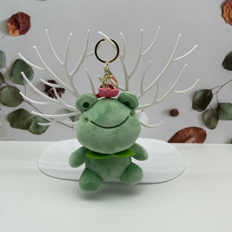 可爱五彩蛙毛绒公仔钥匙扣青蛙玩偶挂件汽车钥匙挂饰娃娃机批发详情12