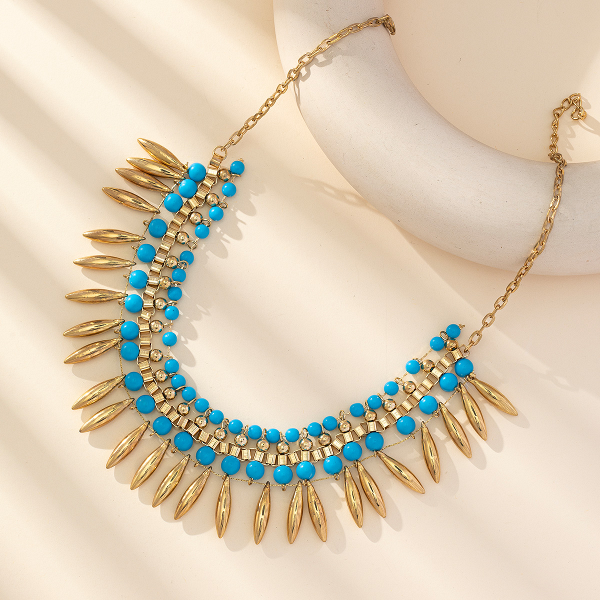 Europe and America Bohemia exaggerated turquoise collarbone chain fashion retro collar women new