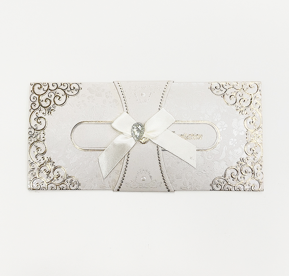 Manufacturers direct custom long acrylic with bow exquisite greeting card business invitation wedding invitation card invitation card
