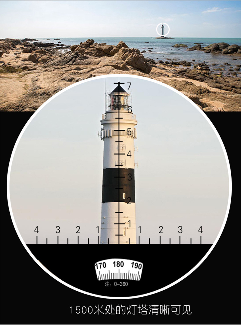 Free Tiger Navigation 10x50 Telescope, High Magnification, High Definition, Military night vision navigation Distance measurement Compass, Waterproof Telescope glasses pic 16