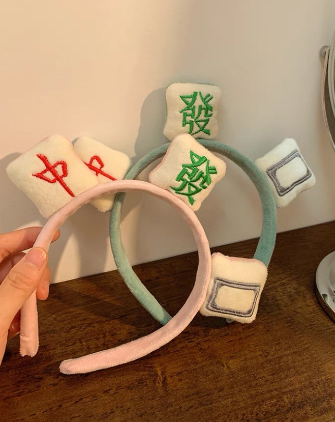 Mahjong Hair Hoops Face Wash Hair Hoops Cloth 4 Colors details Picture