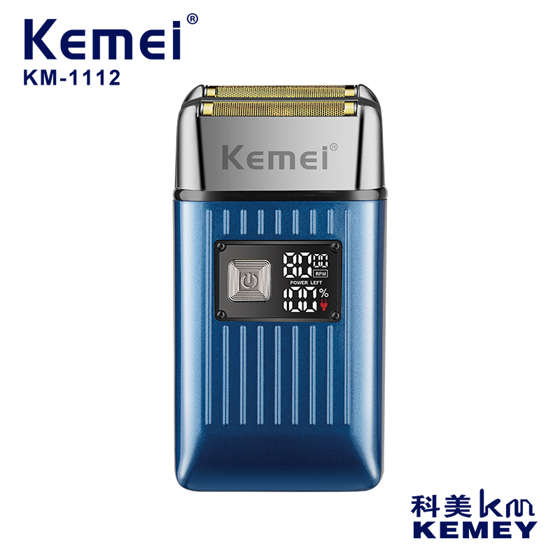 Cross-border manufacturers directly supply Kemi electric razor KM-1112 reciprocating bald beard knife LCD LCD digital display razor