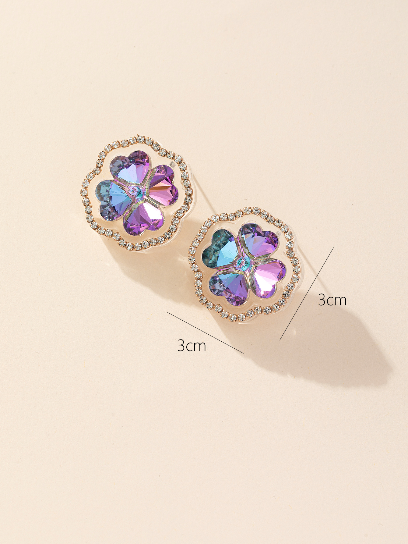 New sweet cool style colorful flower studs earrings for women fresh sweet temperament all-matching earrings