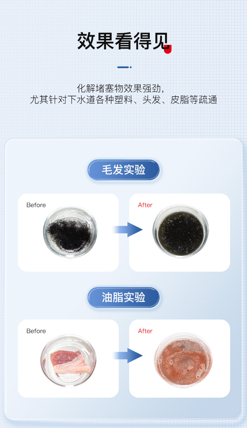 Mootaa膜太通下水道管道疏通剂厨房油污强力溶解神器堵塞头发除臭1000ML详情7