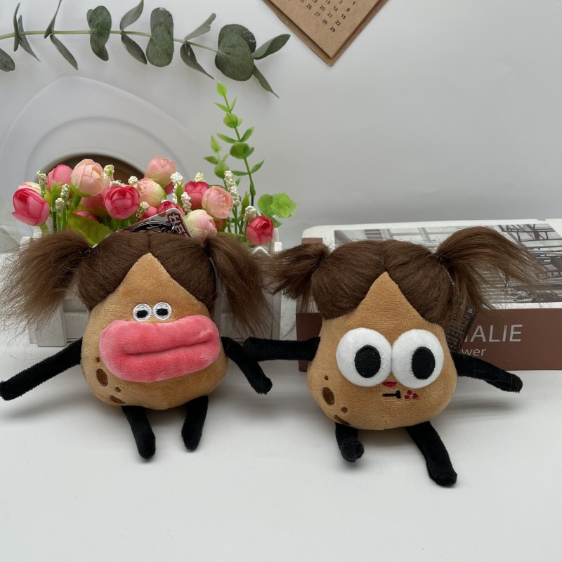 Ugly cute funny sausage mouth plush doll key chain evil fun couple bag pendant gift cool fashion doll