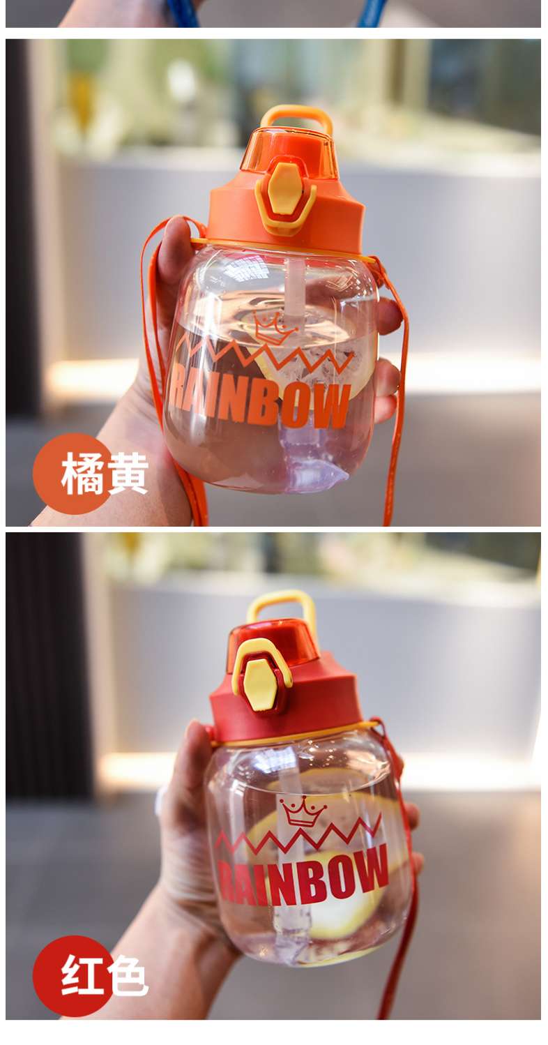 High-appearation-level large-belted water cup, large-capacity food-grade anti-drop and heat-resistant student plastic straw cup, 650ml undefined