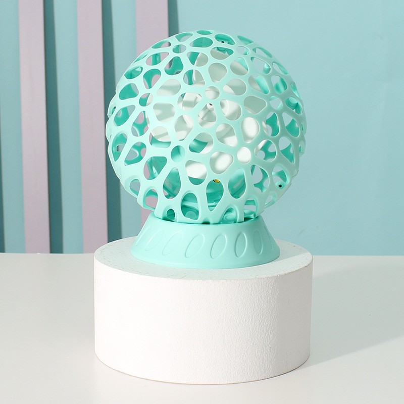 球形桌面台式迷你风扇 灯光旋转创意陀螺风扇 usb充电小风扇详情6