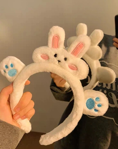 Cute Bunny Cat Paws Face Wash Headband