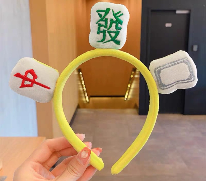 Mahjong Hair Hoops Face Wash Hair Hoops Cloth 4 Colors Specification drawing