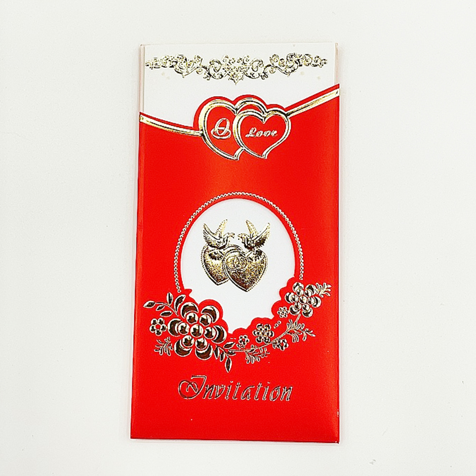 Double love pigeon hot gold flower decoration elegant pocket invitation wedding invitation banquet invitation letter factory direct wholesale thumbnail