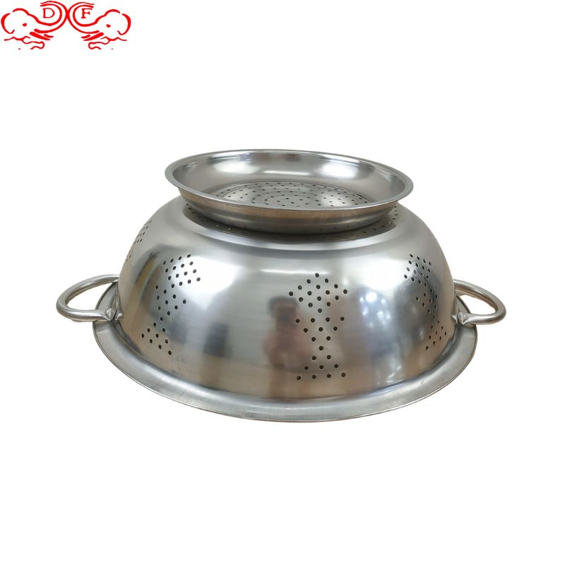 DF99946 stainless steel rice washing sieve with feet, base, double ears, rice washing, vegetable washing, draining basin, fruit basket, rice washing basin, fruit basket DF Trading House pic 5