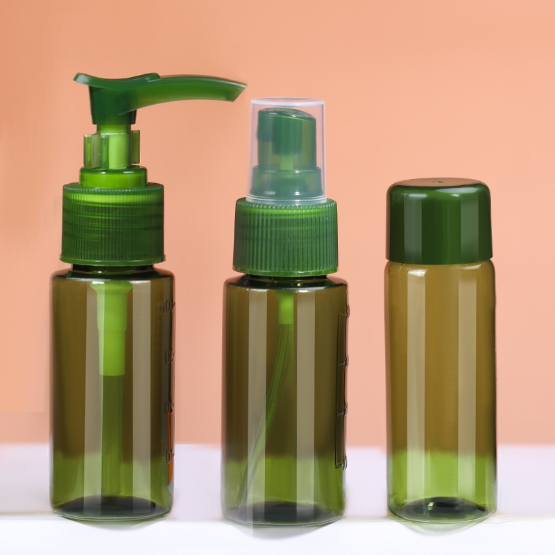 Portable Travel Dispenser Bottle 5-Piece Shampoo Set Skincare Lotion Press Bottle Spray Empty Bottle Mist Household) Item Picture