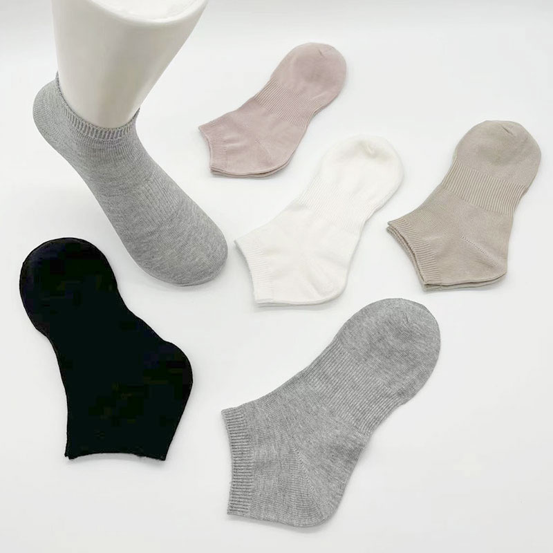 喜朗登春夏季精梳棉女士纯色船袜 脚底按摩运动短筒学生薄棉袜子22026