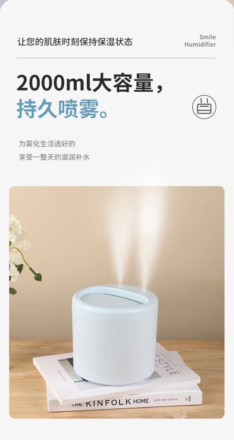 USB加湿器家用静音卧室大容量双喷雾空调小型孕妇婴儿空气香薰详情5