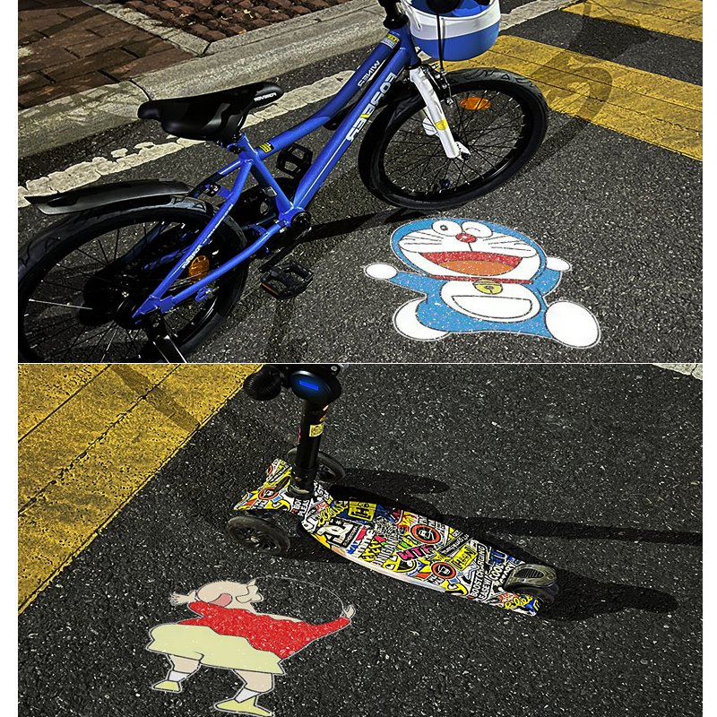 Electric Vehicle Led Projection Light Dynamic Atmosphere Light Decorative Scooter Scooter Children's Bike Motorcycle Warning Light Usb Charging Red And White Line Induction During The Day Light Up Automatically At Night Item Picture