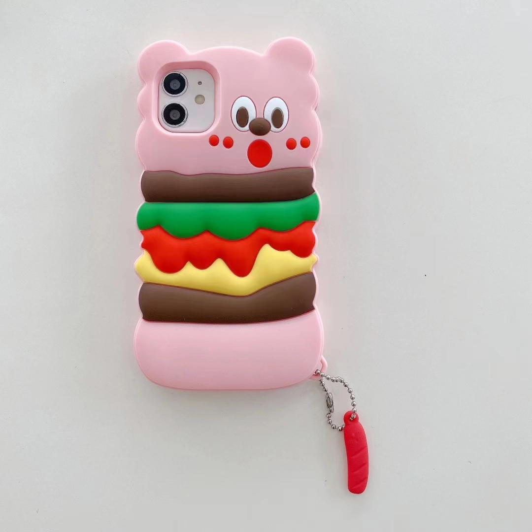 Burger bear cartoon silicona caso del teléfono details Picture