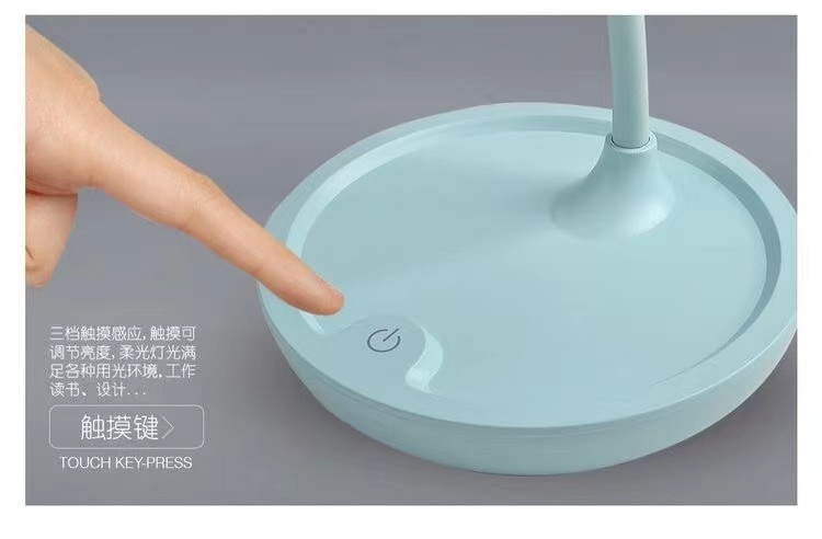 创意日式花朵USB充电LED护眼台灯简约三档触摸床头灯学生学习灯详情6