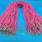 2.5mm玫红编织绳项链