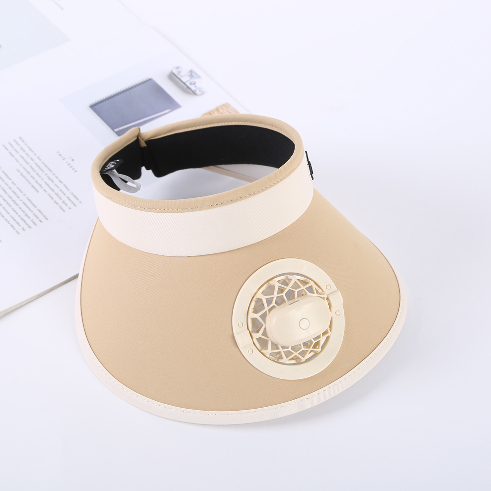 Kids Sunscreen Hat With Fan Boys And Girls Hats Happy School Summer Empty Top Hat Large Brim Item Picture