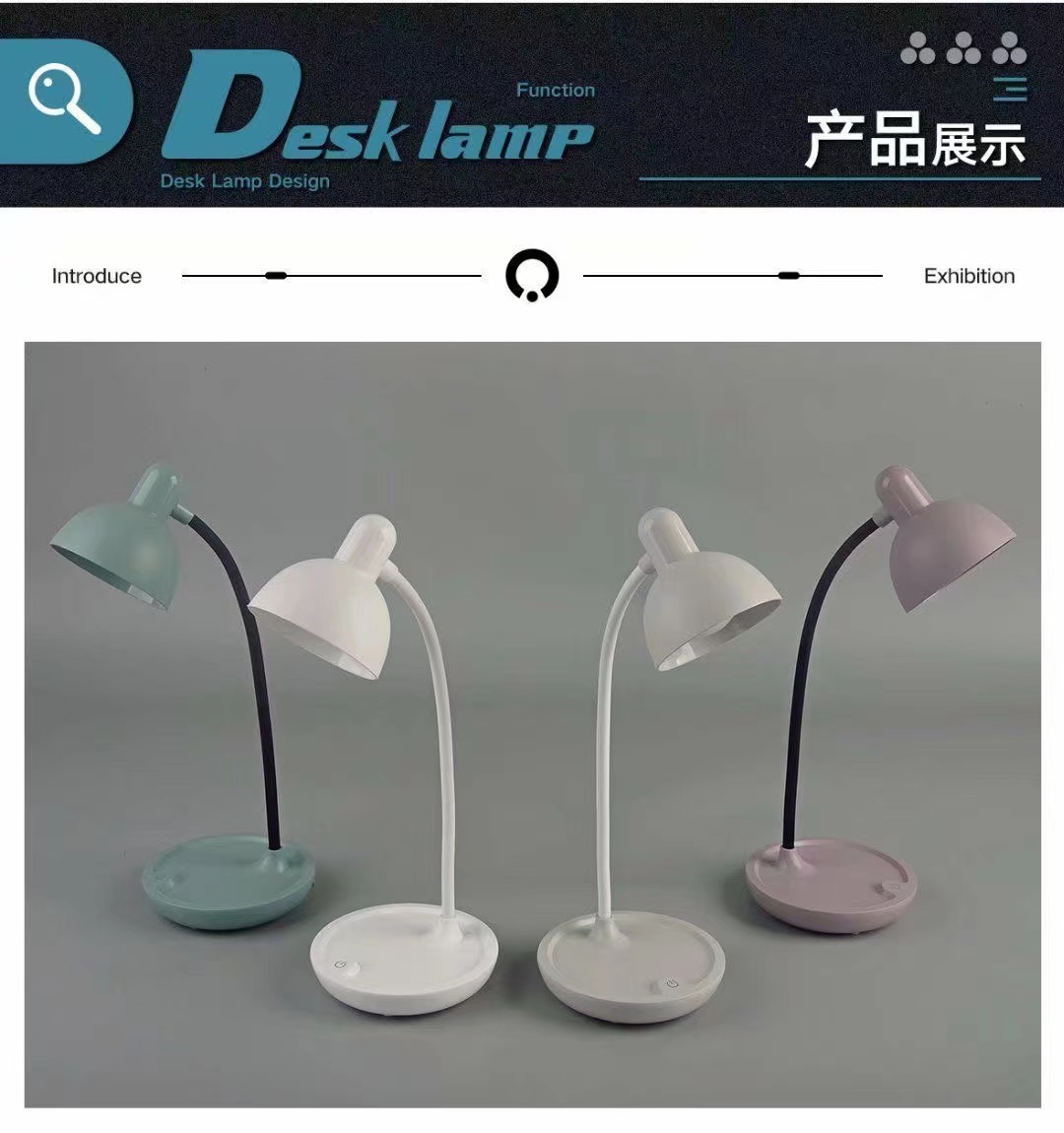 创意日式花朵USB充电LED护眼台灯简约三档触摸床头灯学生学习灯详情1