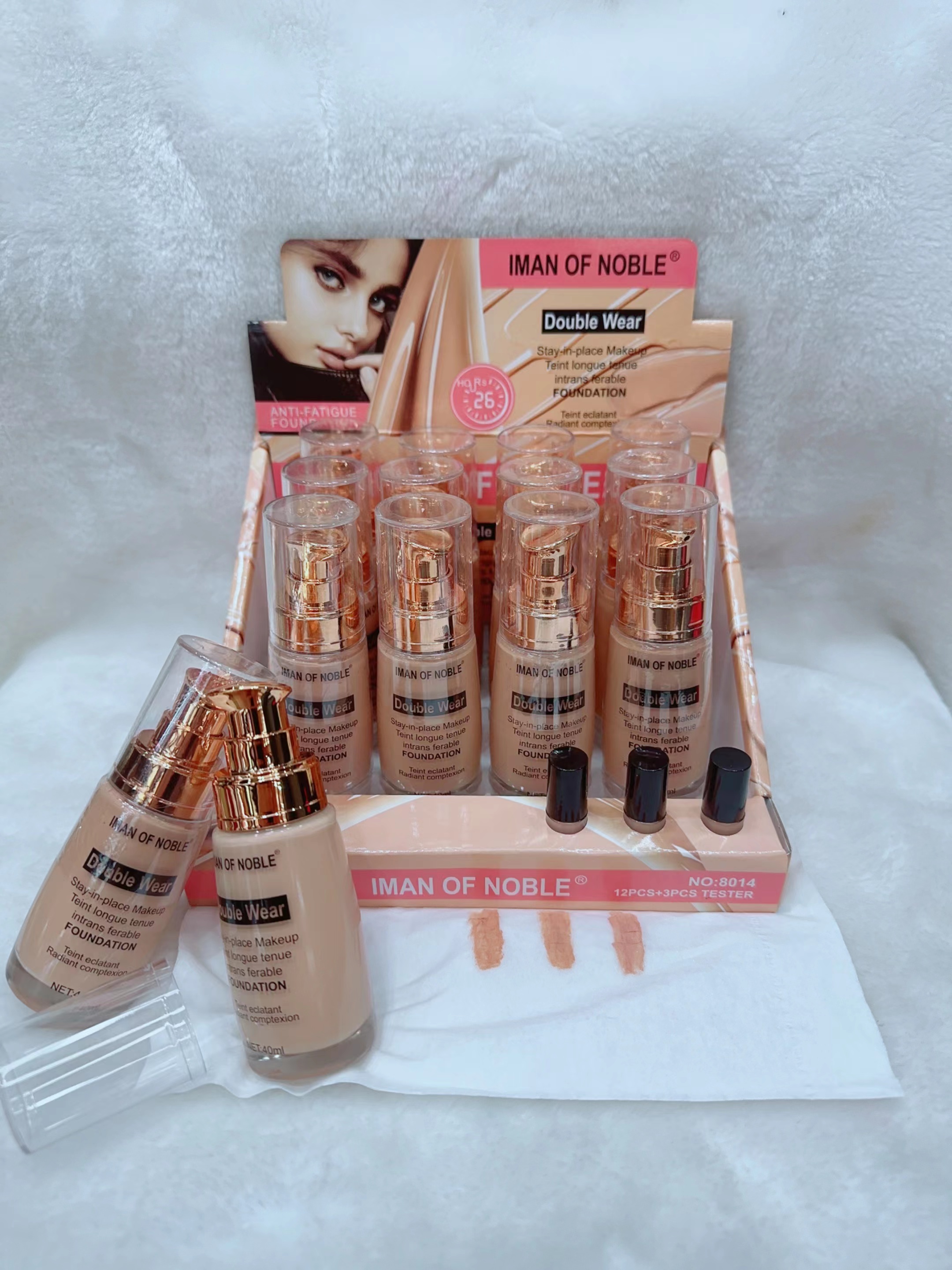 IMAN OF NOBLE's new 2023 Oil Control Creme Cream Foundation Moisturizes makeup and moisturizes natural makeup with trial set