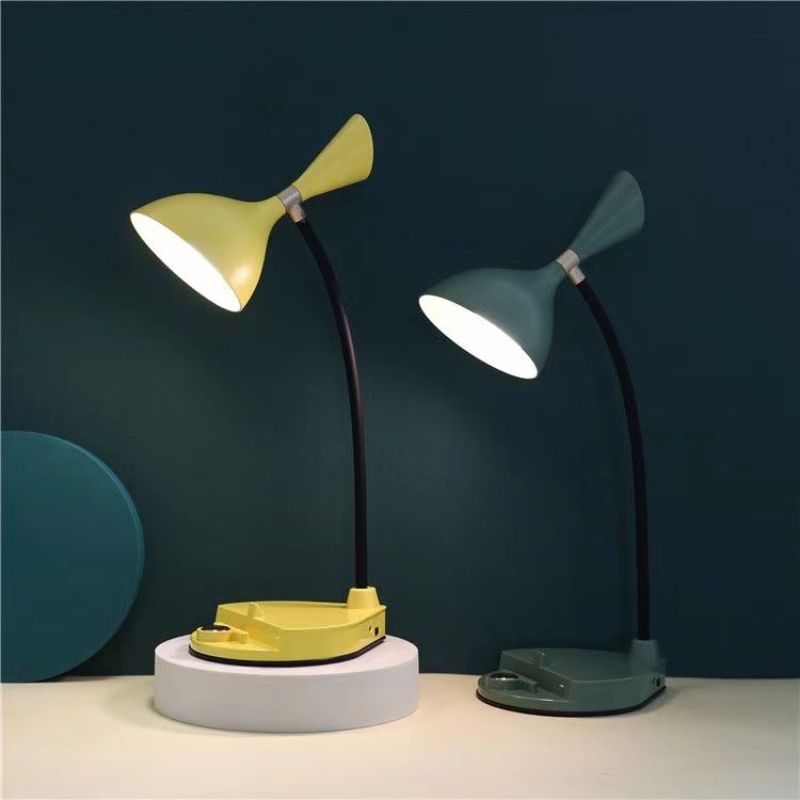 Creative LED desk lamp, simple and portable, three-level touch dimming, USB rechargeable, student dormitory desk lamp Item Picture