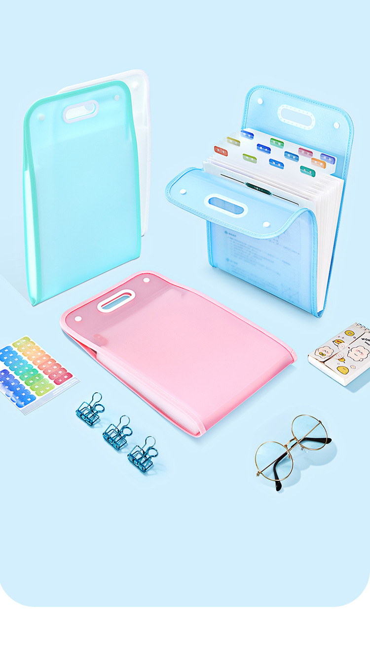 13-compartment organ bag, student organ folder, A4 file bag, test paper storage bag, multi-layer vertical hand-held bag pic 3