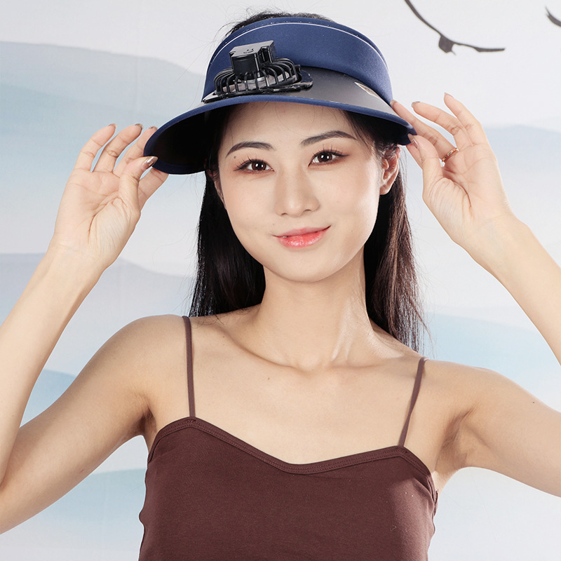 夏天凉快迷你小风扇成人户外遮阳帽子