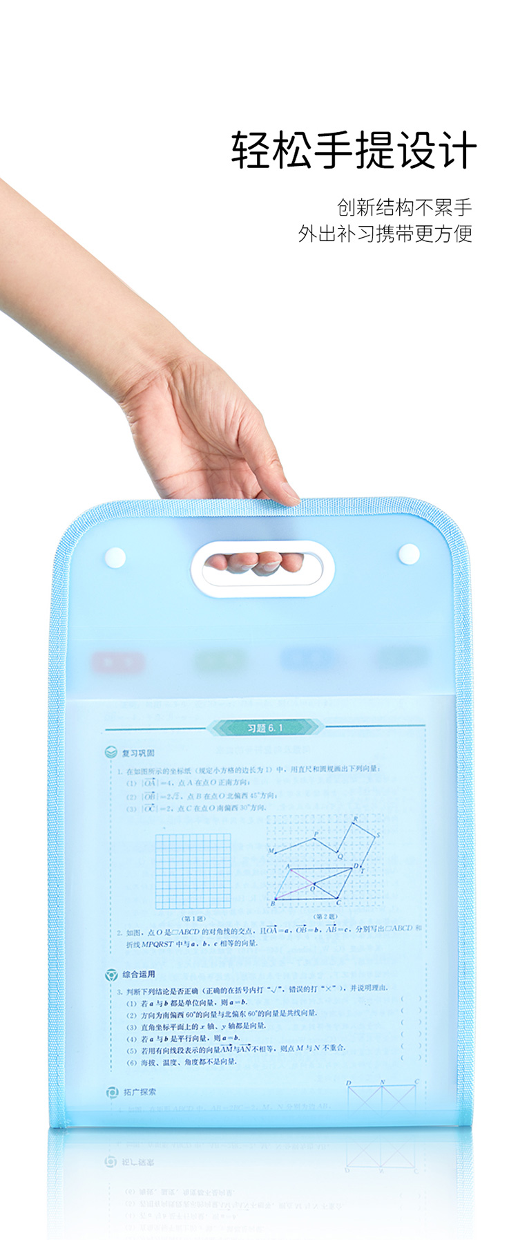 13-compartment organ bag, student organ folder, A4 file bag, test paper storage bag, multi-layer vertical hand-held bag pic 6
