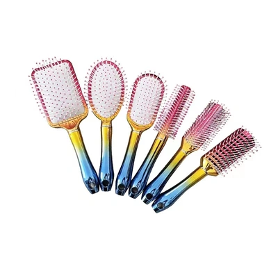 Home Electroplating Comb Styling Comb Curly Hair Straightening Tools Beauty Hair Tools Beauty Makeup Tools Hair Roots Fluffy High Cranial Top Accessories Massage Comb Durable Anti-Static