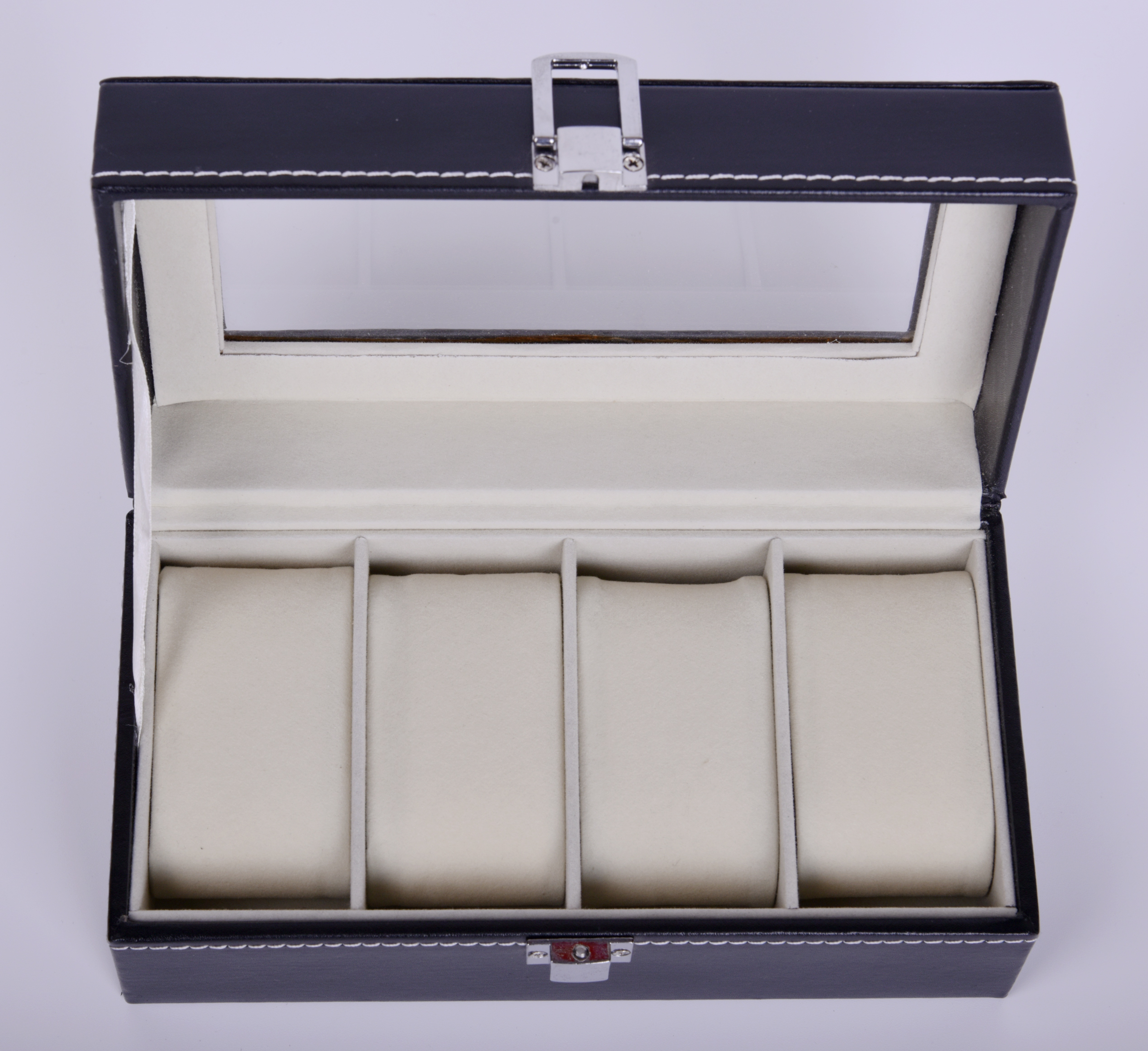 Four Watches In High-Grade Flannelette Lined High-Grade Black Pvc Leather Watch Case Application Scenario