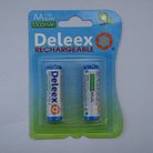 Deleex镍氢电池Ni-Mh电池AA电池卡装2支装5号电池可充电循环使用环保遥控器电池玩具电池高效电池环保电池