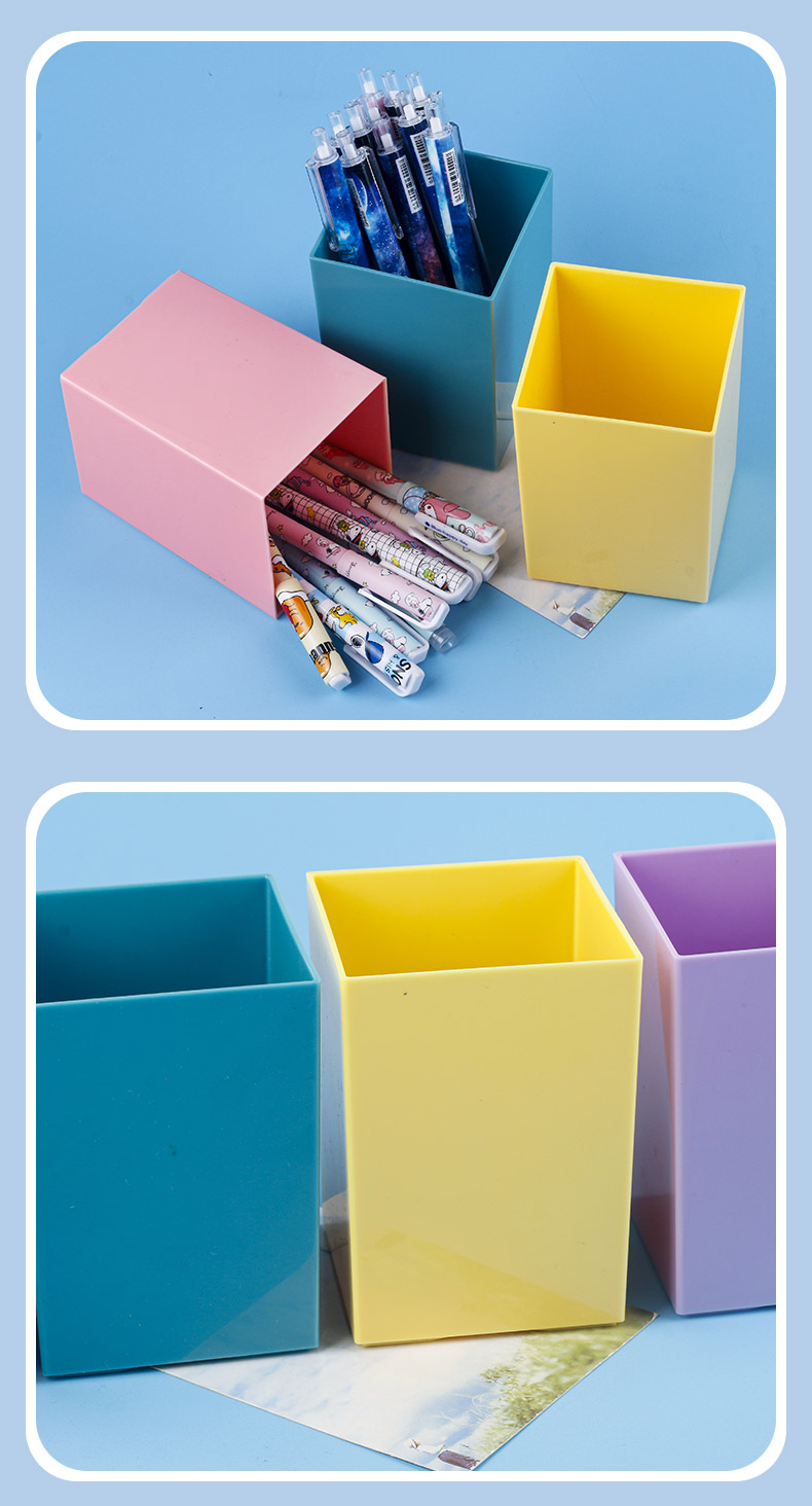 Desktop pen holder storage box, large capacity, creative, multi-functional desktop, makeup storage, student stationery, light set style pic 6