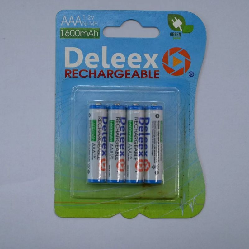 Deleex镍氢电池Ni-Mh电池AAA电池7号电池卡装可充电循环使用环保遥控器电池玩具电池高效电池环保电池