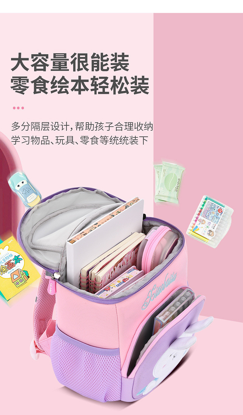 2023新款卡通兔子学生书包大容量护脊双肩包LZJ-4431详情7