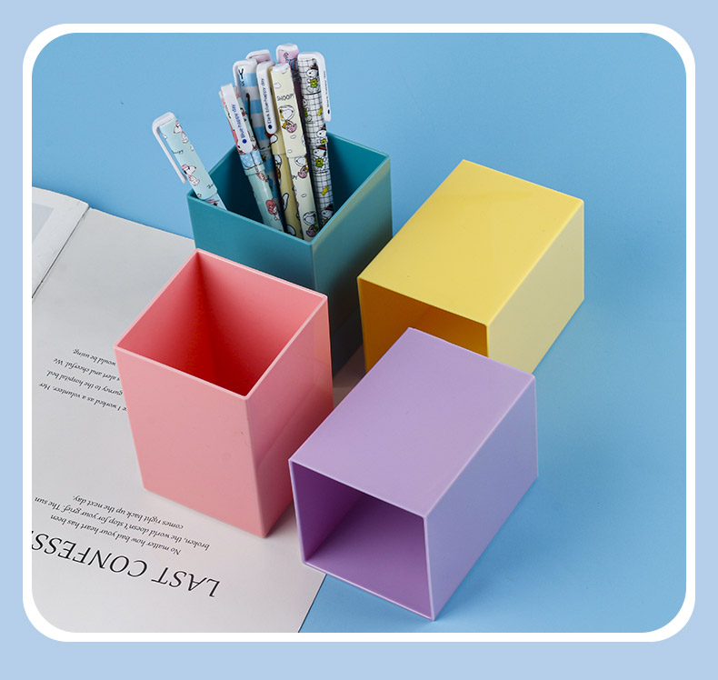 Desktop pen holder storage box, large capacity, creative, multi-functional desktop, makeup storage, student stationery, light set style pic 7