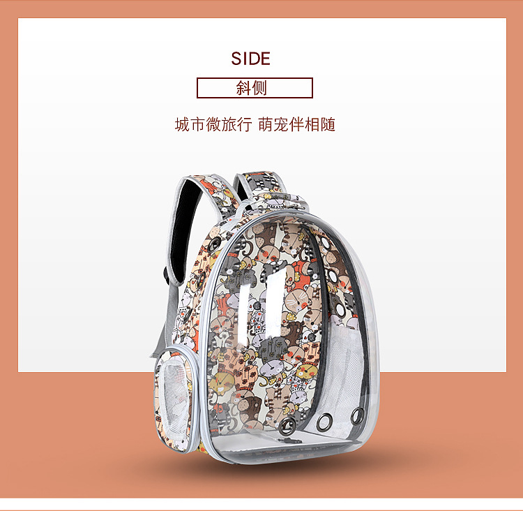 宠物双肩包透明太空舱透气猫包狗背包便携外出宠物包卡通宠物用品详情15