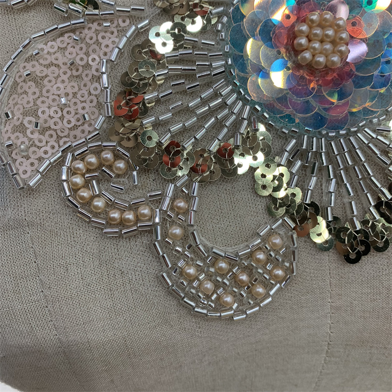 Champagne Color Transparent Bright Piece Nail Beaded Trim Dress Dress Decoration Accessories Specification drawing
