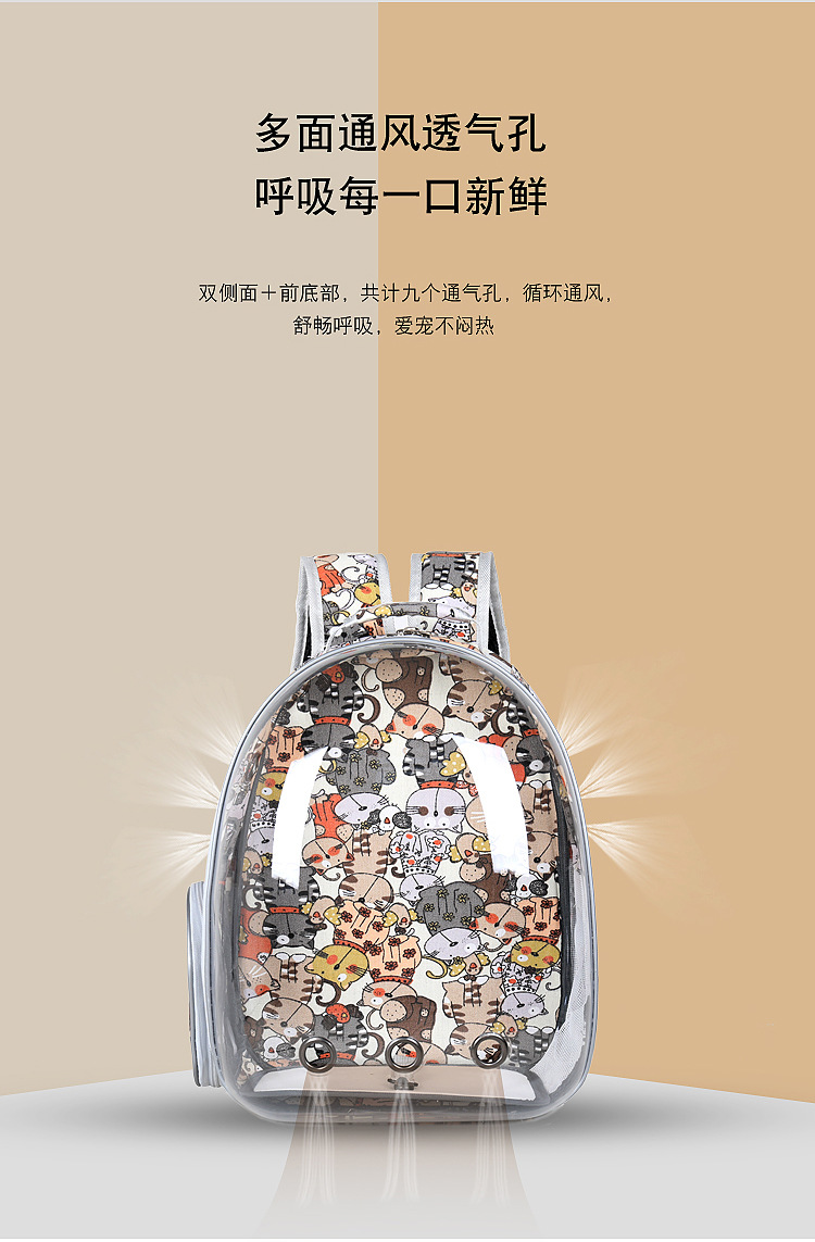 宠物双肩包透明太空舱透气猫包狗背包便携外出宠物包卡通宠物用品详情8